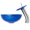 Novatto Mini 12-inch Blue Foiled Glass Vessel Bathroom Sink Set, Brushed Nickel NSFC-S132-1217003BN - alternate 2